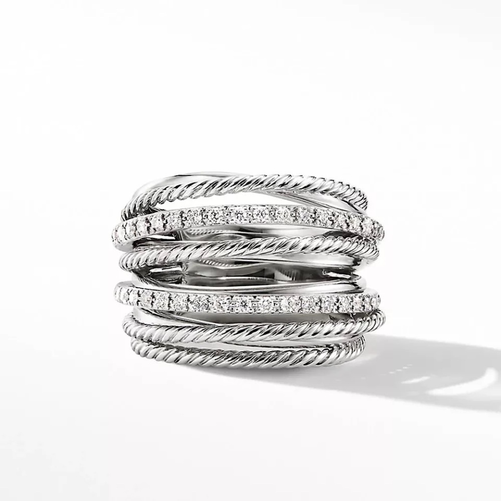 New 925 Sterling Silver Diamond Halo Ring - Picture 4 of 5